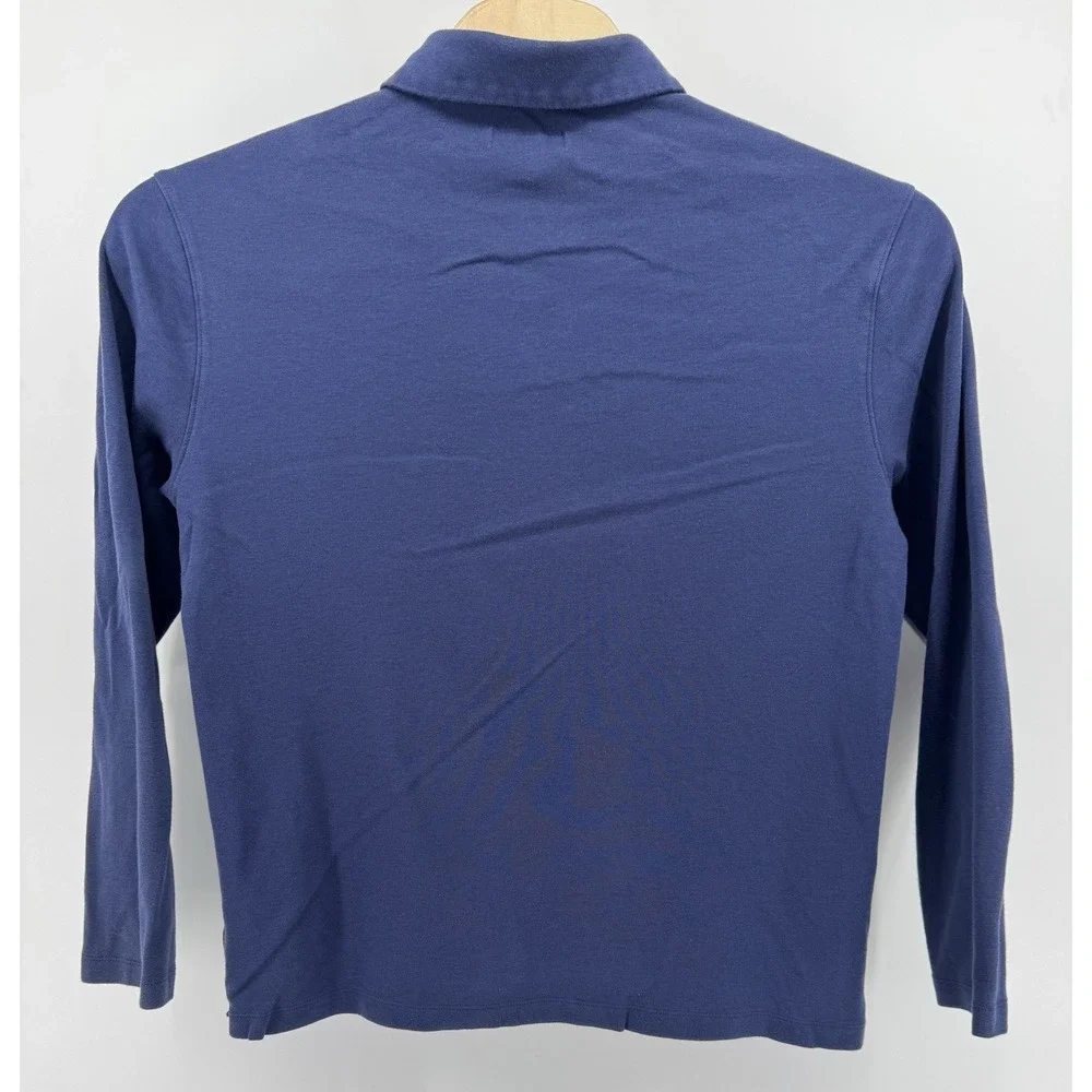 Banana Republic Polo Shirt Men's Size XL Blue Long Sleeve Knit Golf Preppy
